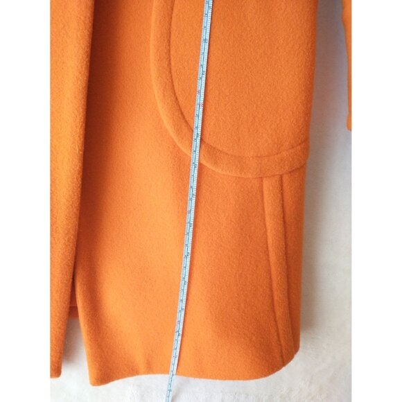 NWOT Orange small wool coat Jean Basic ptp 16'' - Picture 5 of 16